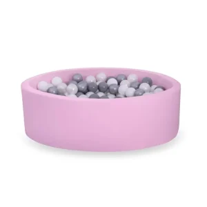 Rosa bollhav BASIC, 90×30 med bollar (grå,silver,pearl,vit)