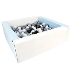 Rektangulärt blå/vit bollhav 80x80x30 cm (valfri bollfärg)
